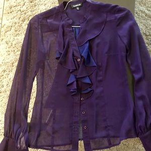 Bebe purple top with ruffles